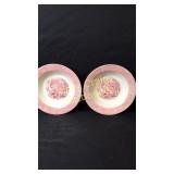 Pink Currier & Ives Bowls