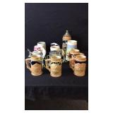 12 Beer Steins and mugs 1 IS DAMAGED