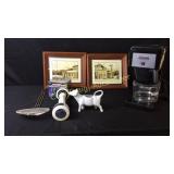Bunn Coffee Maker, Ceramic Cow, Mini Radio,