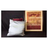 2 Decorative Pillows, Flower Picture