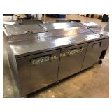 True Refrigerated Prep Station, 3 door, on casters