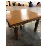 Antique oak harvest dining table, 5 legs, 45”x45”,