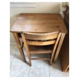 Antique child’s school desk with chair