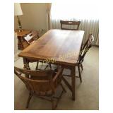 Hard rock maple dinette set, table with pull out l