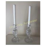 Sterling silver and crystal candle holders