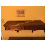 Victorian Walnut Clock Shelf w/ 2 drawers, 32”L