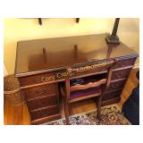 Mahogany Knee he desk w/ needle point chair