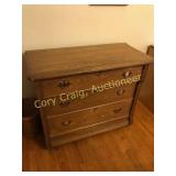 Antique oak 3 drawer dresser