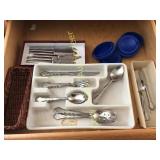 Drawers of Silverware and utensils