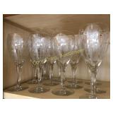 (12) Crystal etched stem glasses