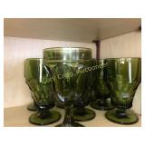 (8) Green Stem Glasses