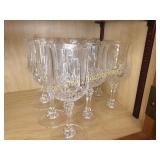 (8) crystal stem glasses