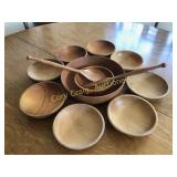 12 pc wood salad set
