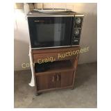Sharp Carousel Microwave with stand and contents