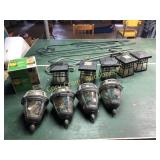 Assortment of landscape solar lights and hangers