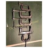 (5) “C” Clamps, (3) are Craftsman