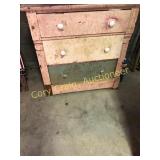 Primitive painted 3 drawer chest
