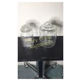 2 Glass Peanut Jars