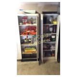 2 Metal Cabinets With Misc