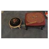 (2) Needle Point Foot Stools