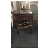 End Table With Glass Top 1 Drawer 2