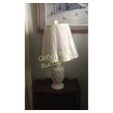 Porcelain White Green Lamp