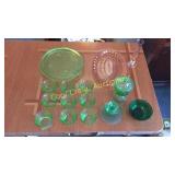 Green And Pink Depression Glass
