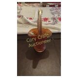 Vintage Carnival Glass Basket Signed Imperial