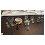 Assorted Clear Glass, Porcelain, Silverplate,