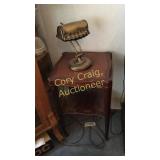 Vintage End Table With Desk Light