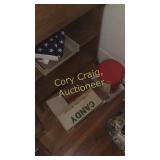 American Flag, File Holder, Red Cardinal Bucket