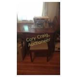 Sewing Machine With Cabinet and Stool