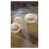 3 Pieces Of Milk Glass