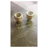 (2) Small Concrete Flower Pots