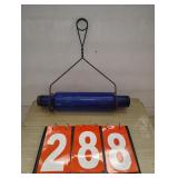 Blue Glass Rolling Pin with Holder