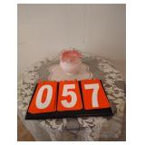 Fenton Peach Luster Ruffled Vase 4"