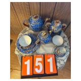 Blue Dragonware Geisha Tea Set