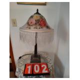 Satin Hand Painted Lamp 26" Tall
