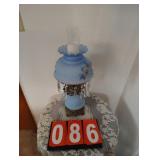 Quoizel Blue Huricanne Style Lamp w/ Prisms