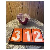 Red Fluted Edge Glass Basket
