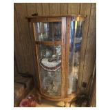 Curved Glass China Cabinet- Glass Shelves