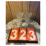 Pair Crystal Vases