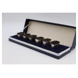 Sterling Set of 6 Hammered Napkin Rings in box
