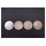 4 Morgan Silver Dollar Coins