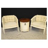 Pair of Chairs and End Table