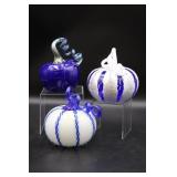 3 Blown Glass Pumpkins
