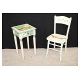 Side Table & Painted Chair