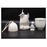 Lladro Dog, Sign, Bell, Candle Cup
