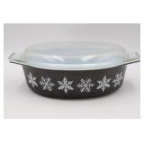 Vintage Pyrex Black Snowflake Casserole