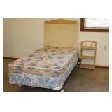 Twin Wicker Bed & Side Table